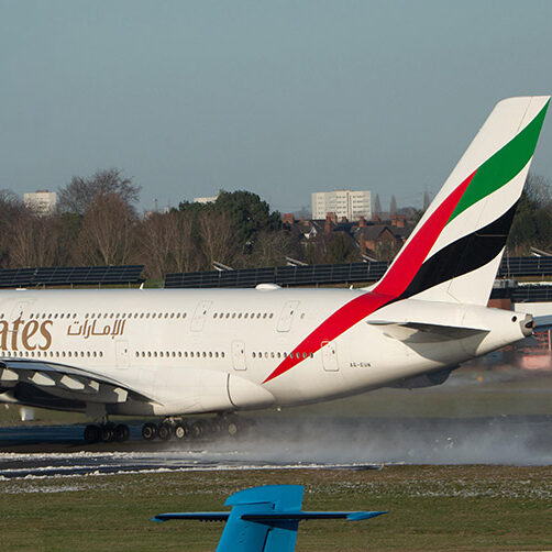 Emirates plane landing
